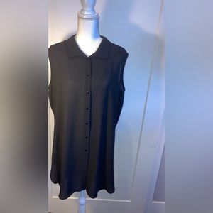 Zoe Clothing Brand sheer sleeveless blouse size L